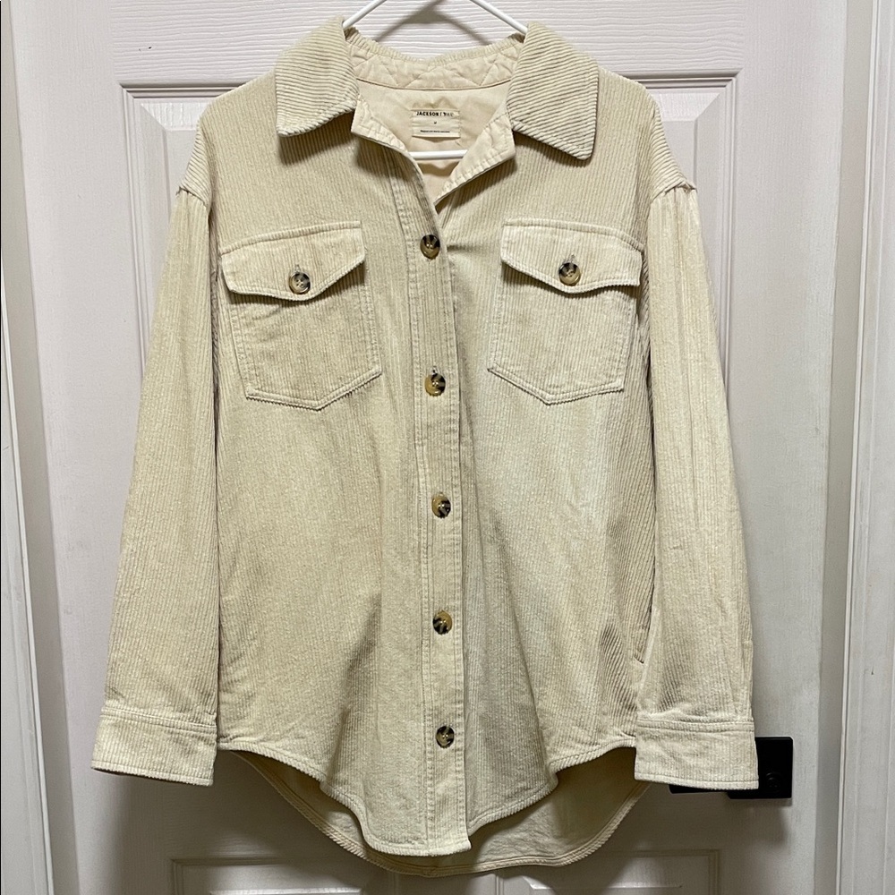 Jackson Rowe | Cream | Corduroy |Oversized |Long Sleeve | Shacket/Jacket| Size M
